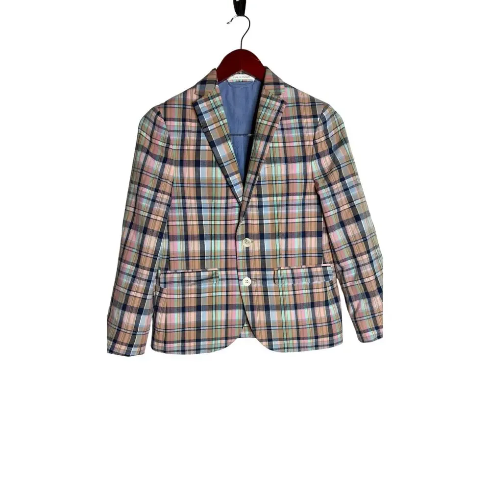 Polo Ralph Lauren Multi Color Patchwork Plaid Blazer Boy’s 12 Regular